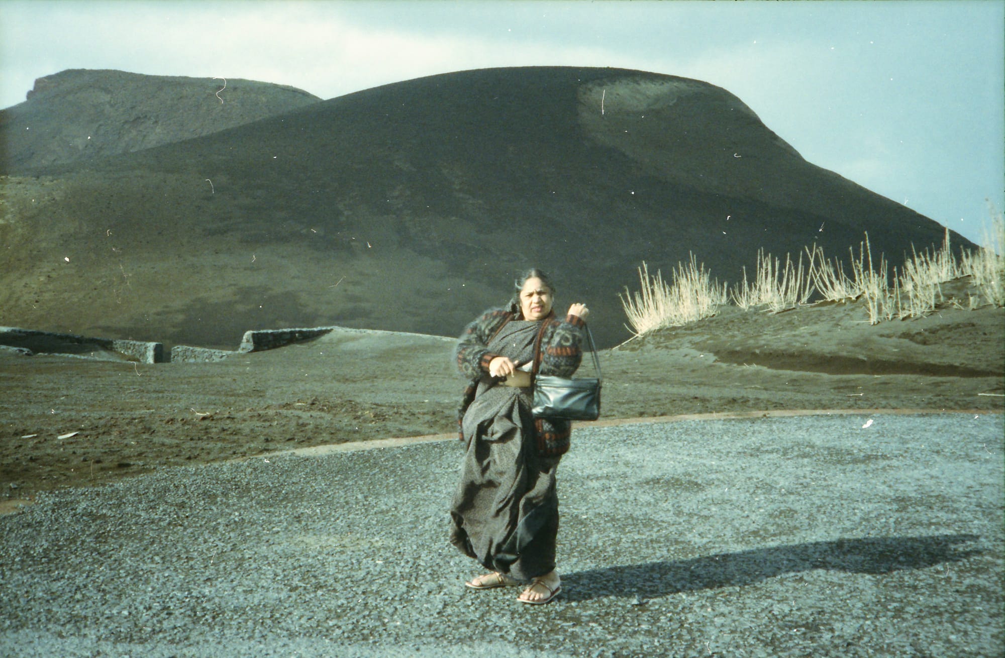 Mataji below a cinder cone. The Capelinhos volcano, Faial, the Azores