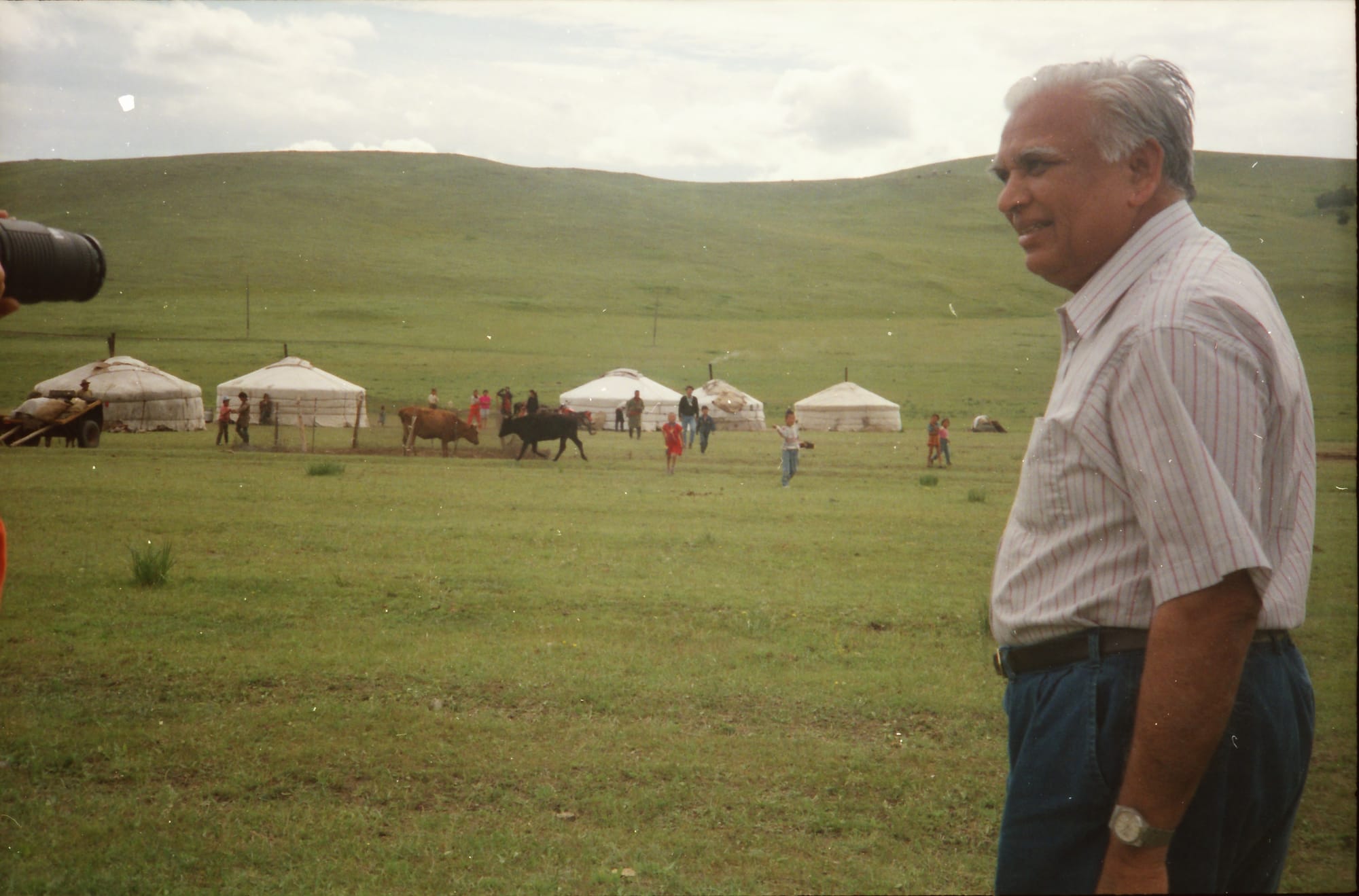 Papaji at a ger camp. Somewhere on the steppe, probably Mongolia