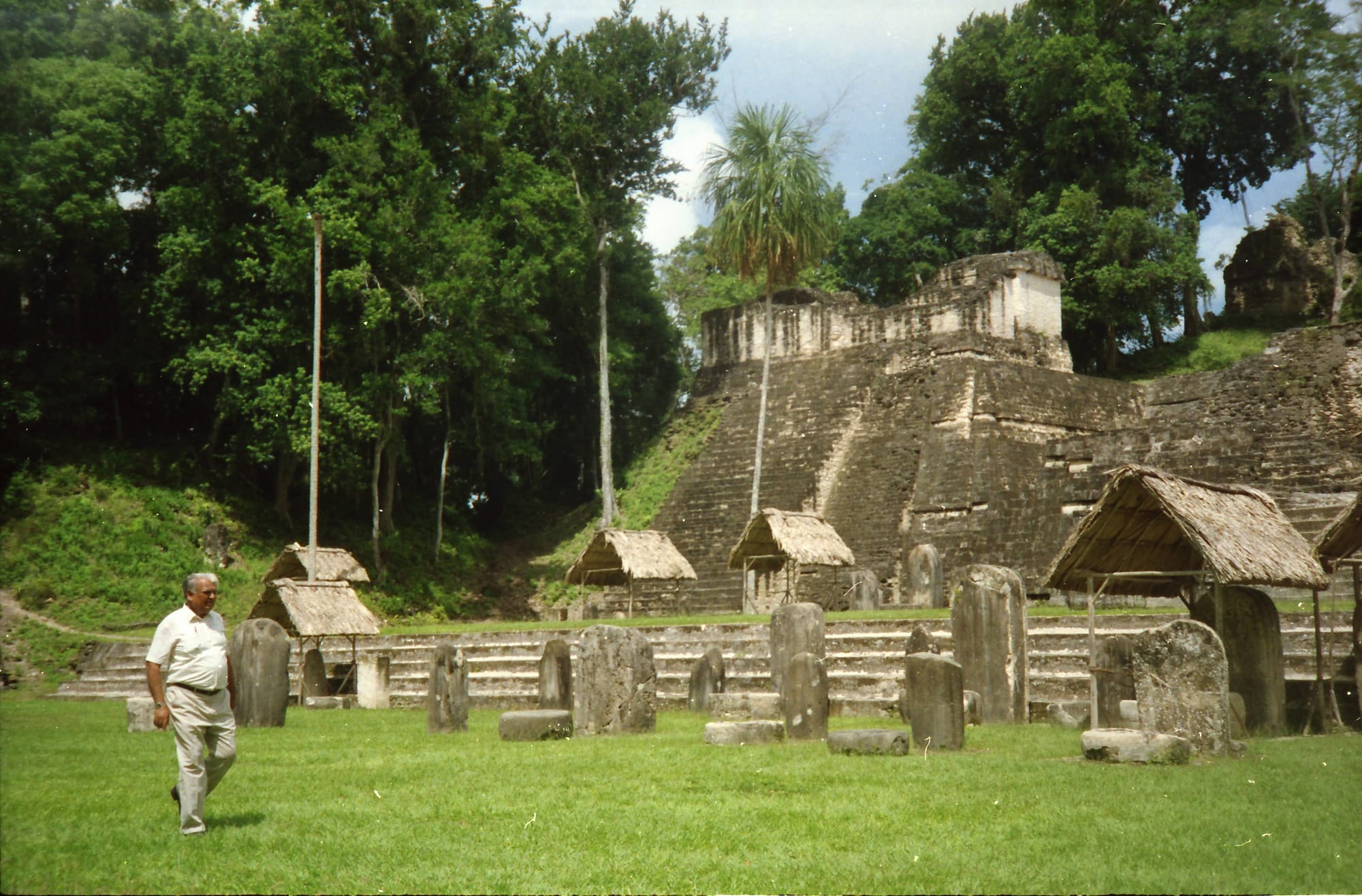 Papaji walking. Tikal, Guatemala