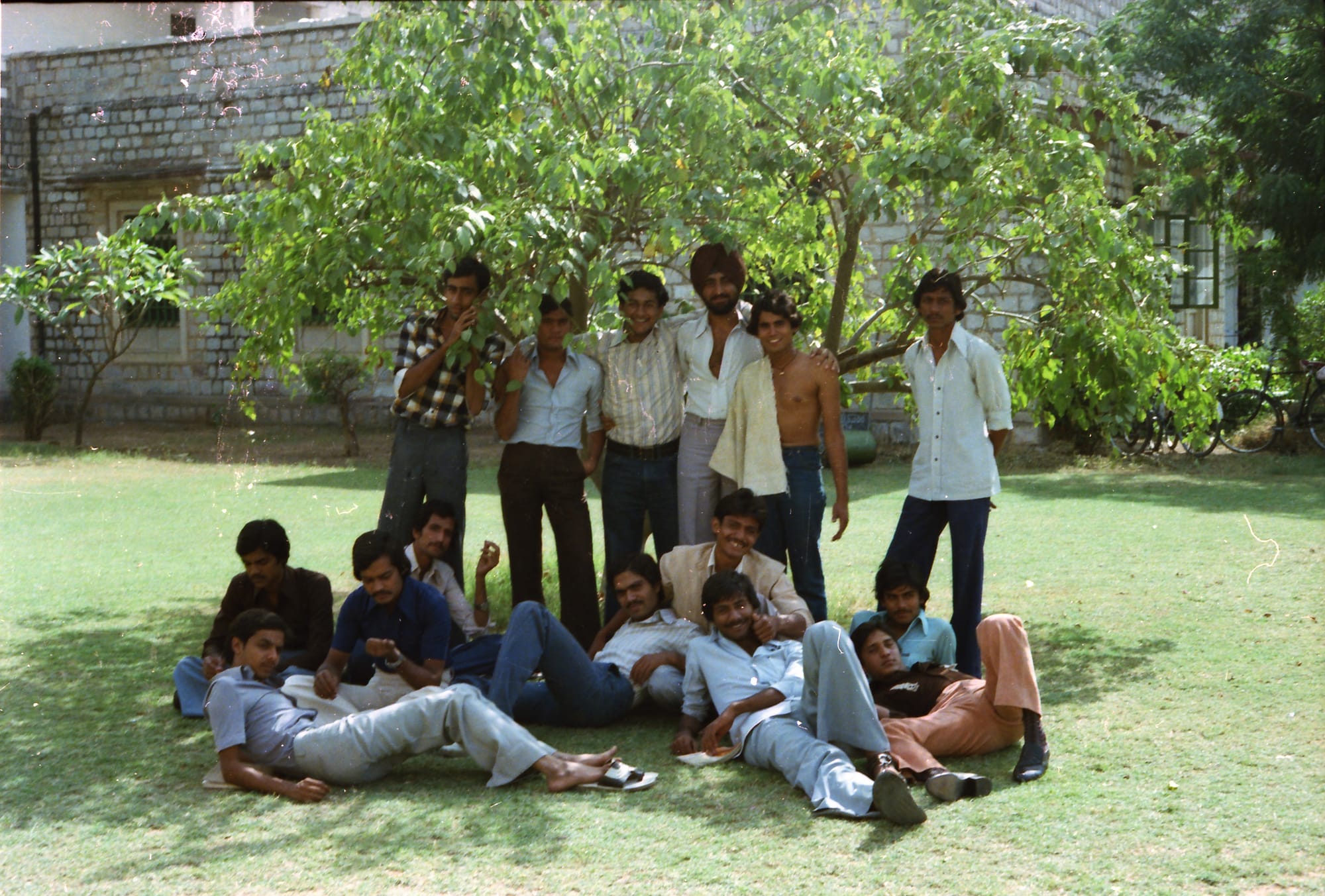 Sunil and college friends. North India, a college hostel