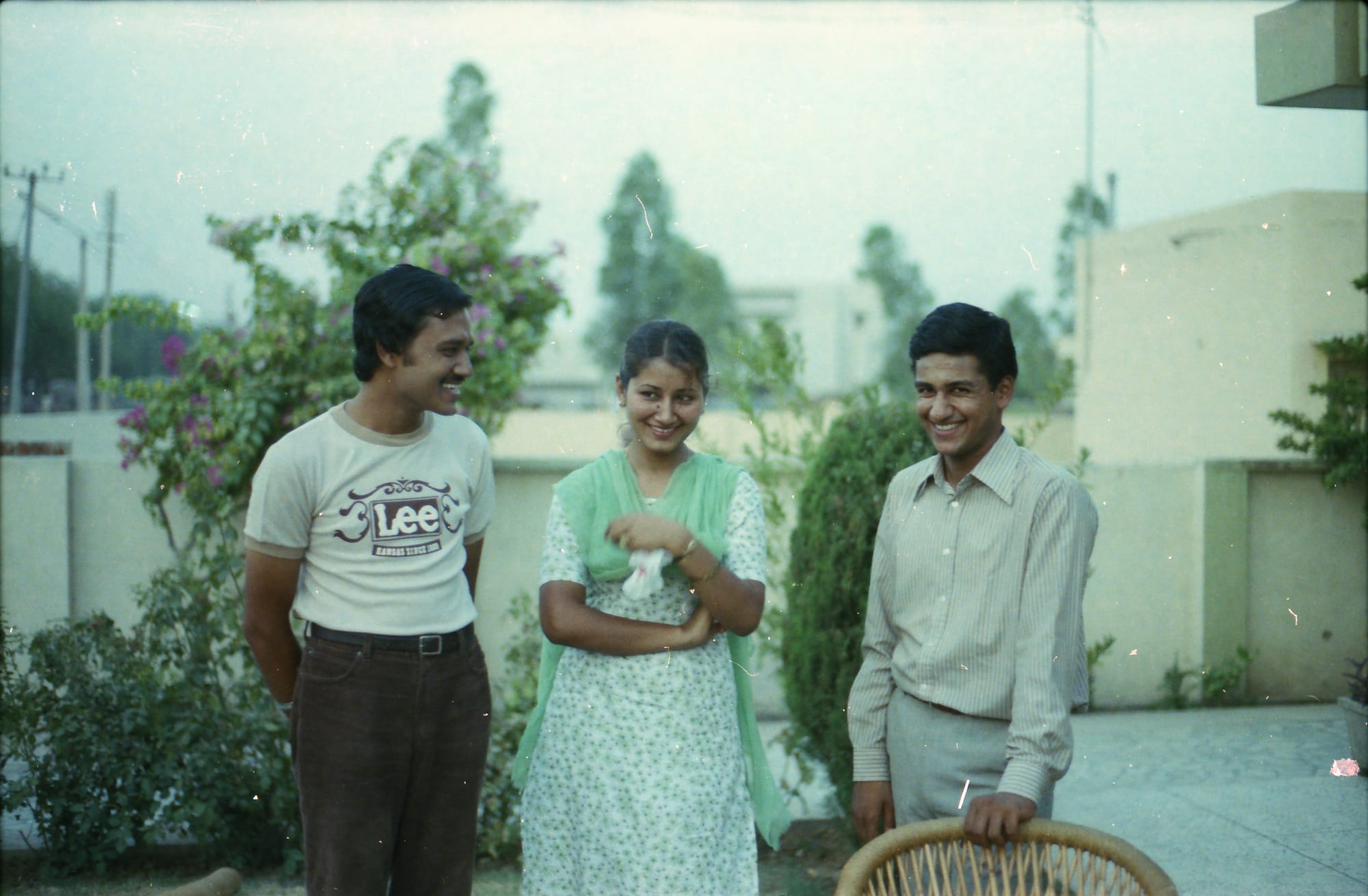 Sunil and his cousins laughing. A rooftop in Delhi