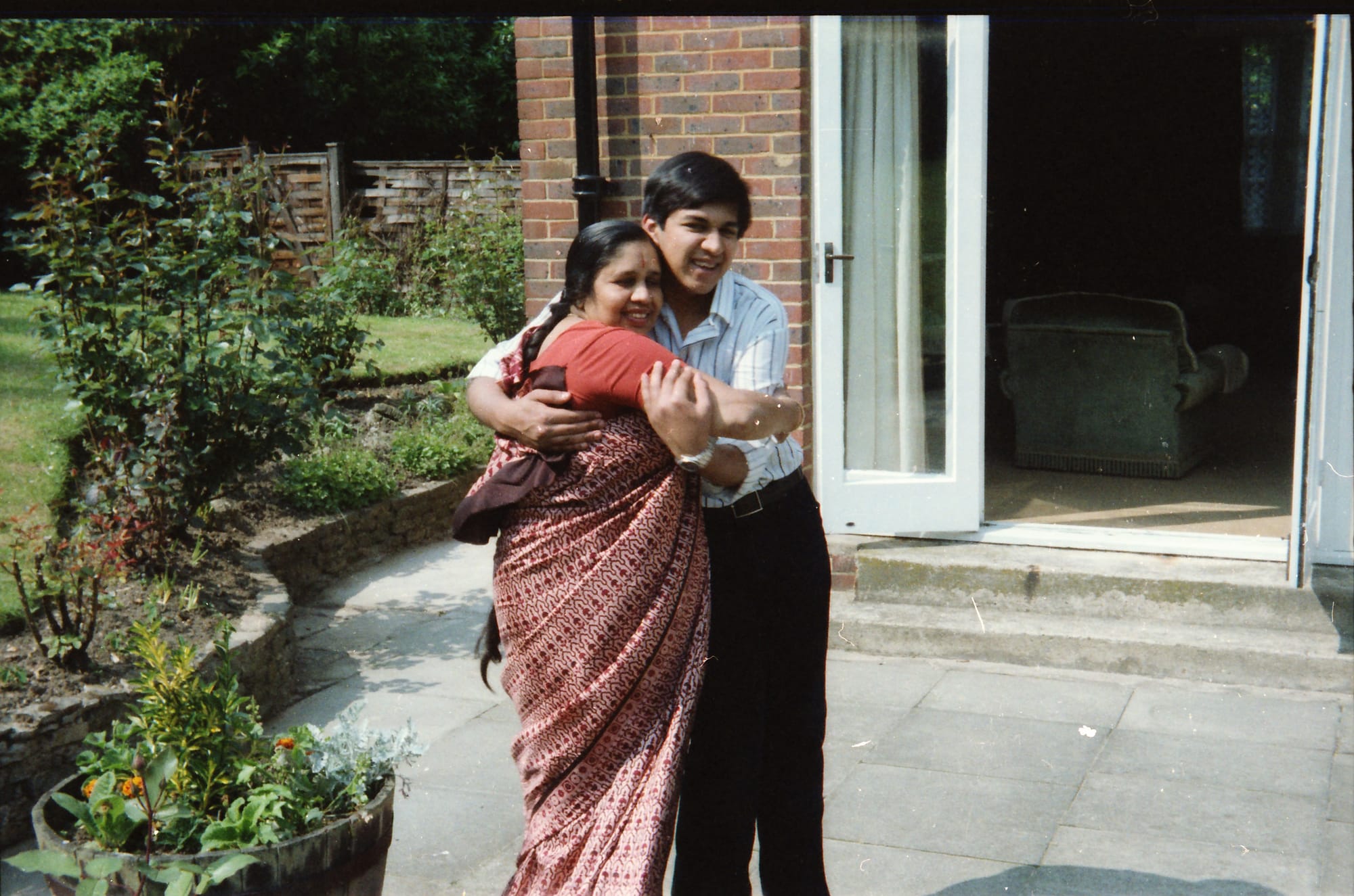 Mataji and me. An English back garden